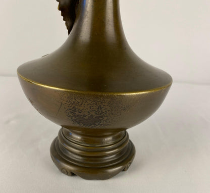 Pair of Art Nouveau Bronze Stem Vases — detail 6