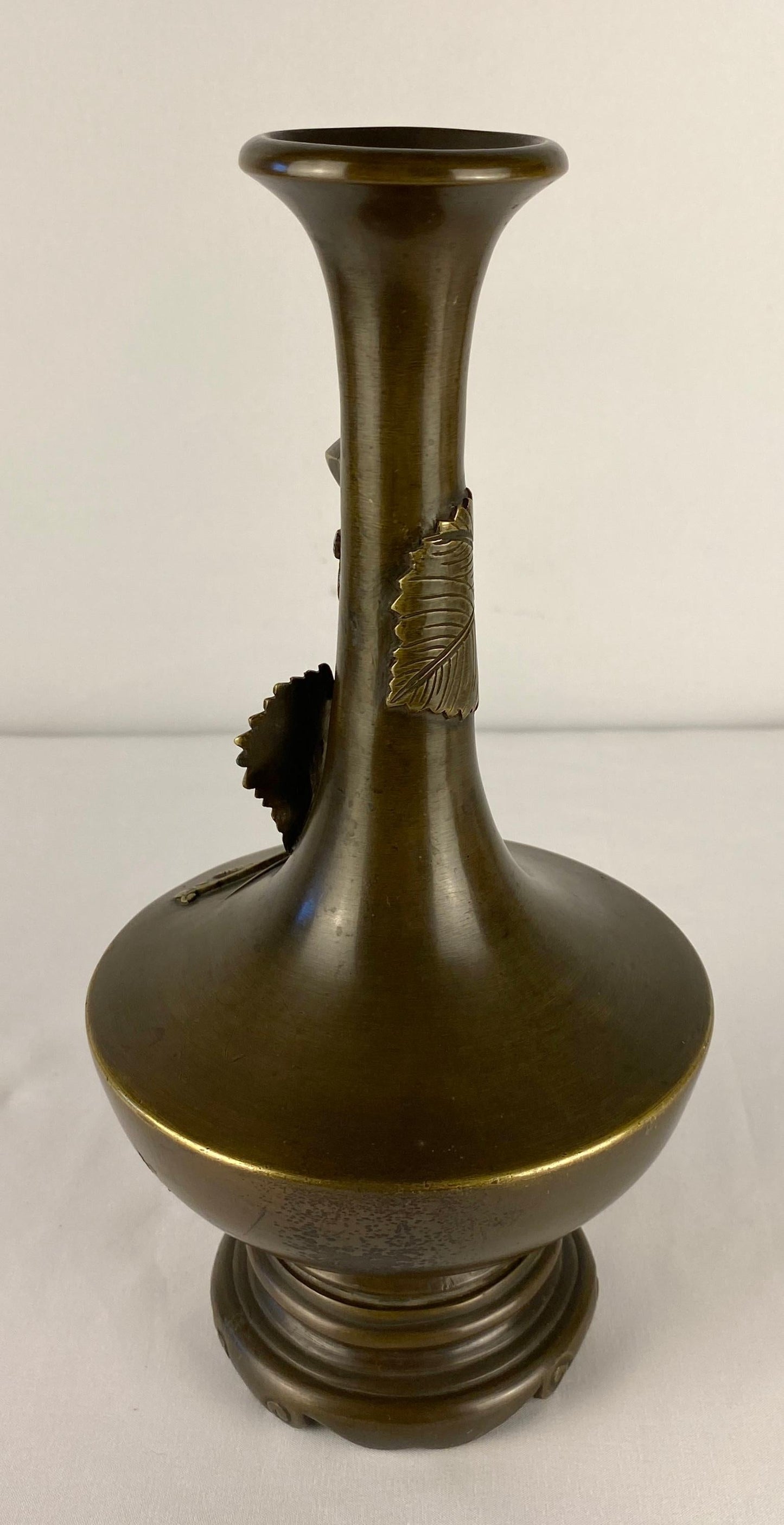 Pair of Art Nouveau Bronze Stem Vases — detail 7
