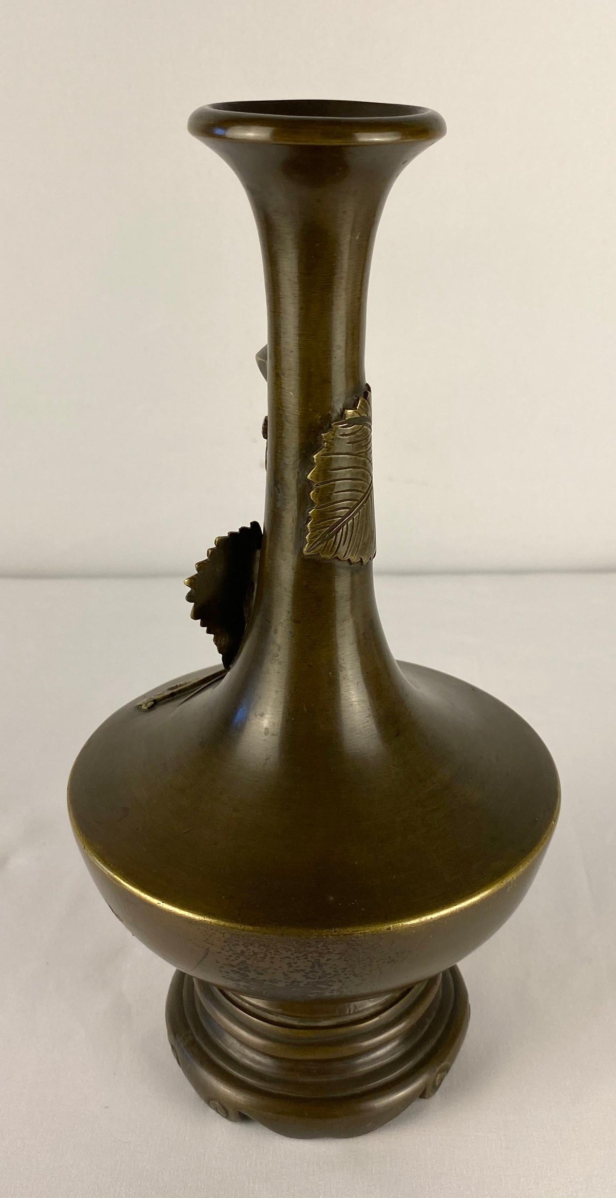 Pair of Art Nouveau Bronze Stem Vases — detail 7