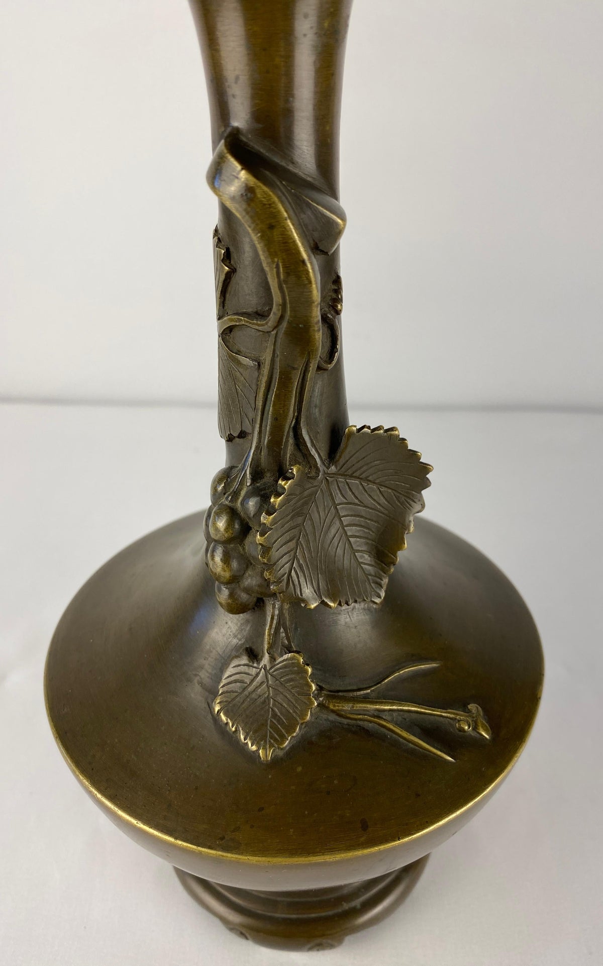 Pair of Art Nouveau Bronze Stem Vases — detail 8