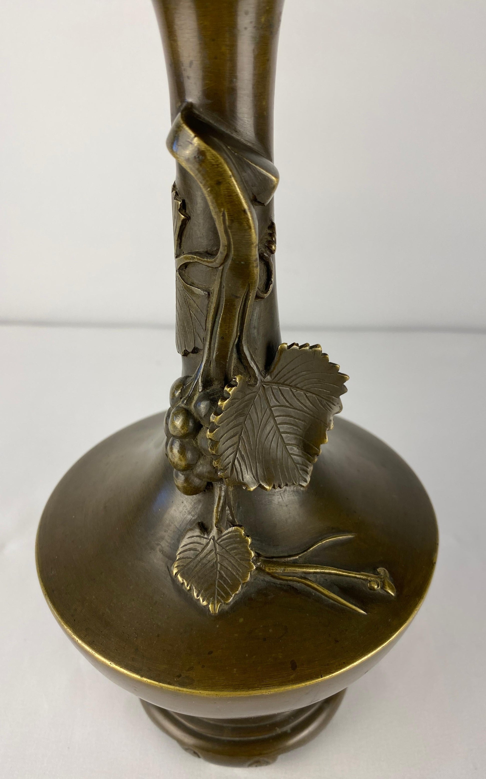 Pair of Art Nouveau Bronze Stem Vases — detail 8