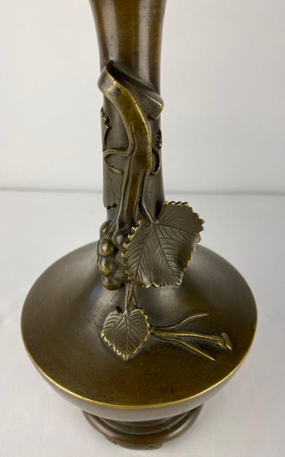 Pair of Art Nouveau Bronze Stem Vases — detail 8