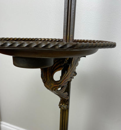 Arts and Crafts Floor Lamp with Original Mica Shade and Table Top, Crest & Co. — detail 12