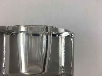 French Art Nouveau Double Crystal Crystal and Art Deco Wood Pen Holder — detail 7