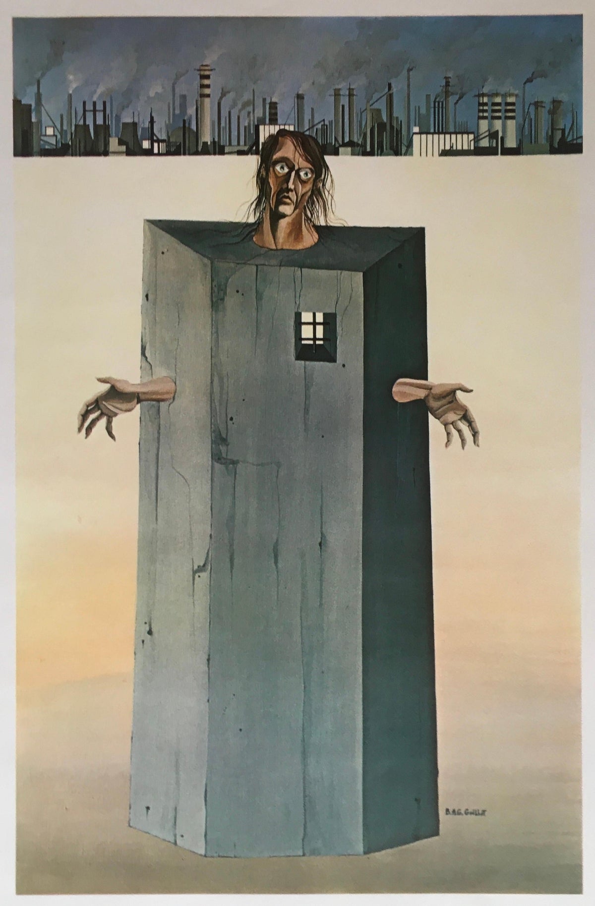 B.A.G. Guillot Original Mid-Century Surrealist Art Exhibition Poster — detail 2