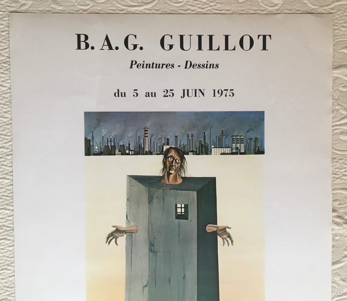 B.A.G. Guillot Original Mid-Century Surrealist Art Exhibition Poster — detail 3