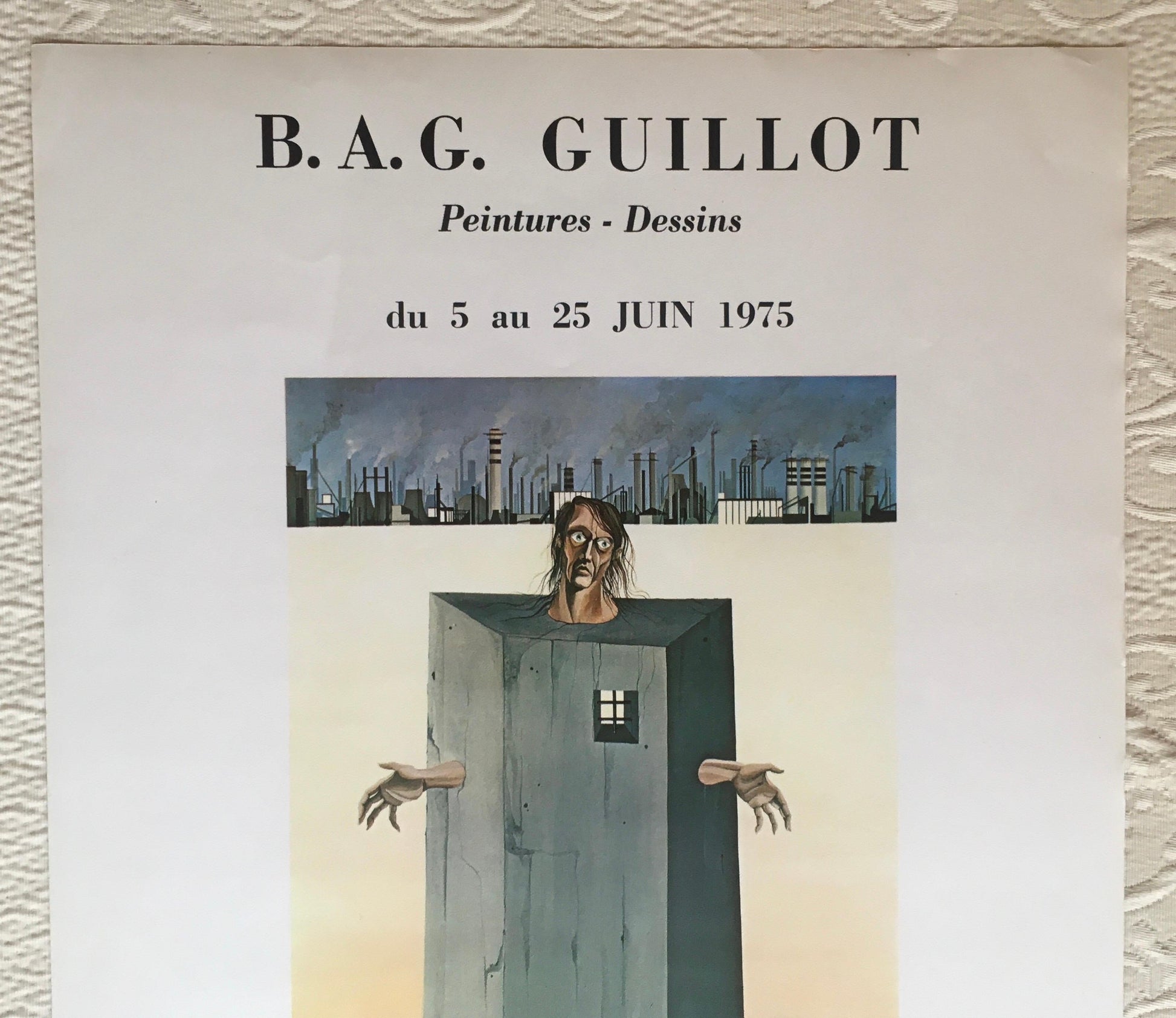 B.A.G. Guillot Original Mid-Century Surrealist Art Exhibition Poster — detail 3