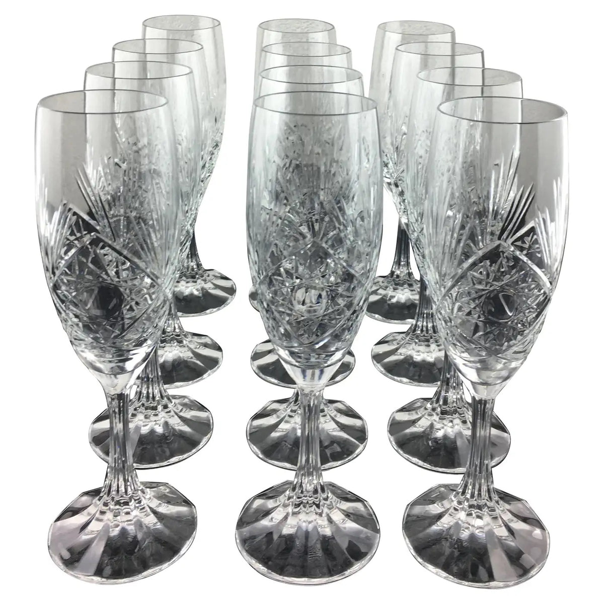 Baccarat Crystal Champagne Flutes, Set of 8