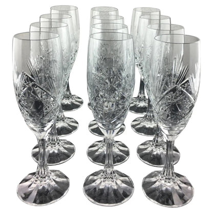 Baccarat Crystal Champagne Flutes, Set of 8