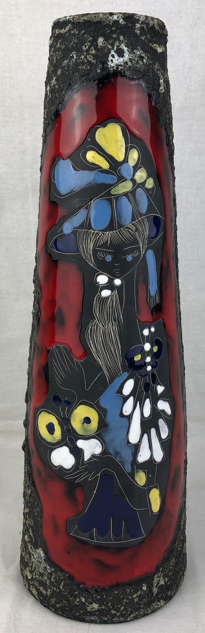 French Midcentury Ceramic Vase featuring Brigette Bardot, Vallauris Pottery — detail 9