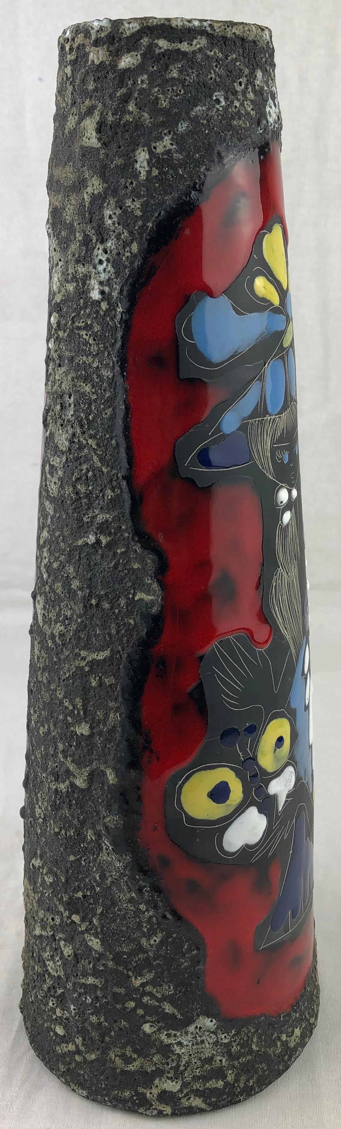 French Midcentury Ceramic Vase featuring Brigette Bardot, Vallauris Pottery — detail 5