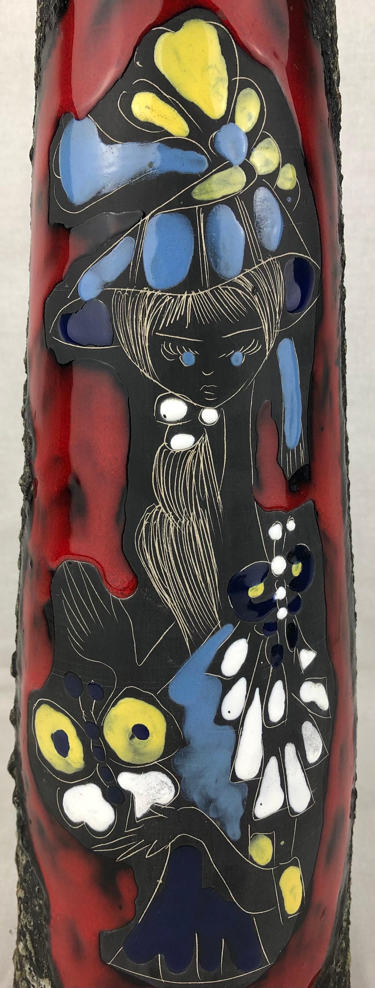 French Midcentury Ceramic Vase featuring Brigette Bardot, Vallauris Pottery — detail 8
