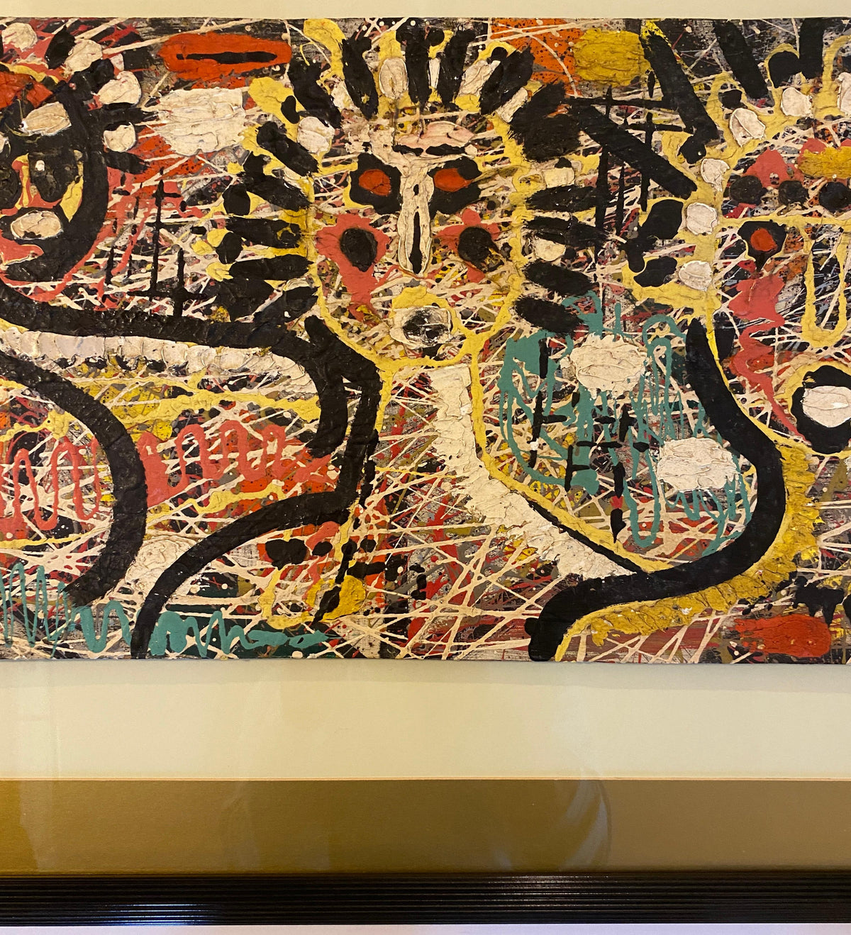 Jean-Michel Basquiat Style Neo-Expressionist Mixed Media Abstract Figural Painti — detail 4