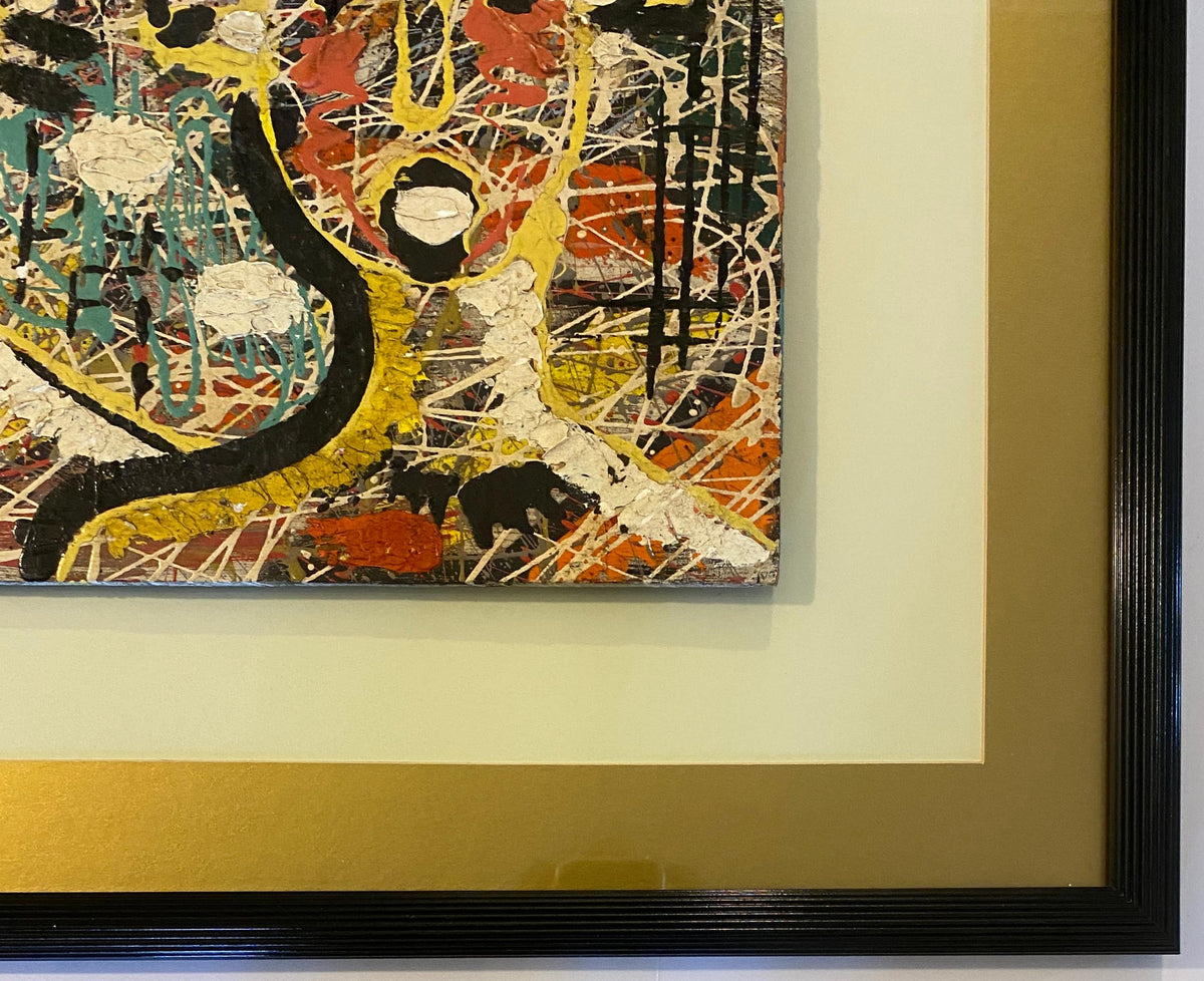 Jean-Michel Basquiat Style Neo-Expressionist Mixed Media Abstract Figural Painti — detail 6
