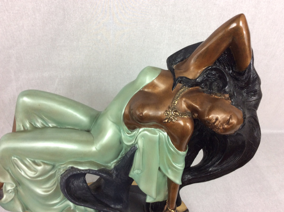Angelo Basso Bronze Figurative Sculpture "Vanity" — detail 3