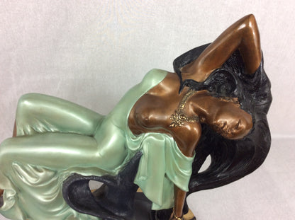 Angelo Basso Bronze Figurative Sculpture "Vanity" — detail 3