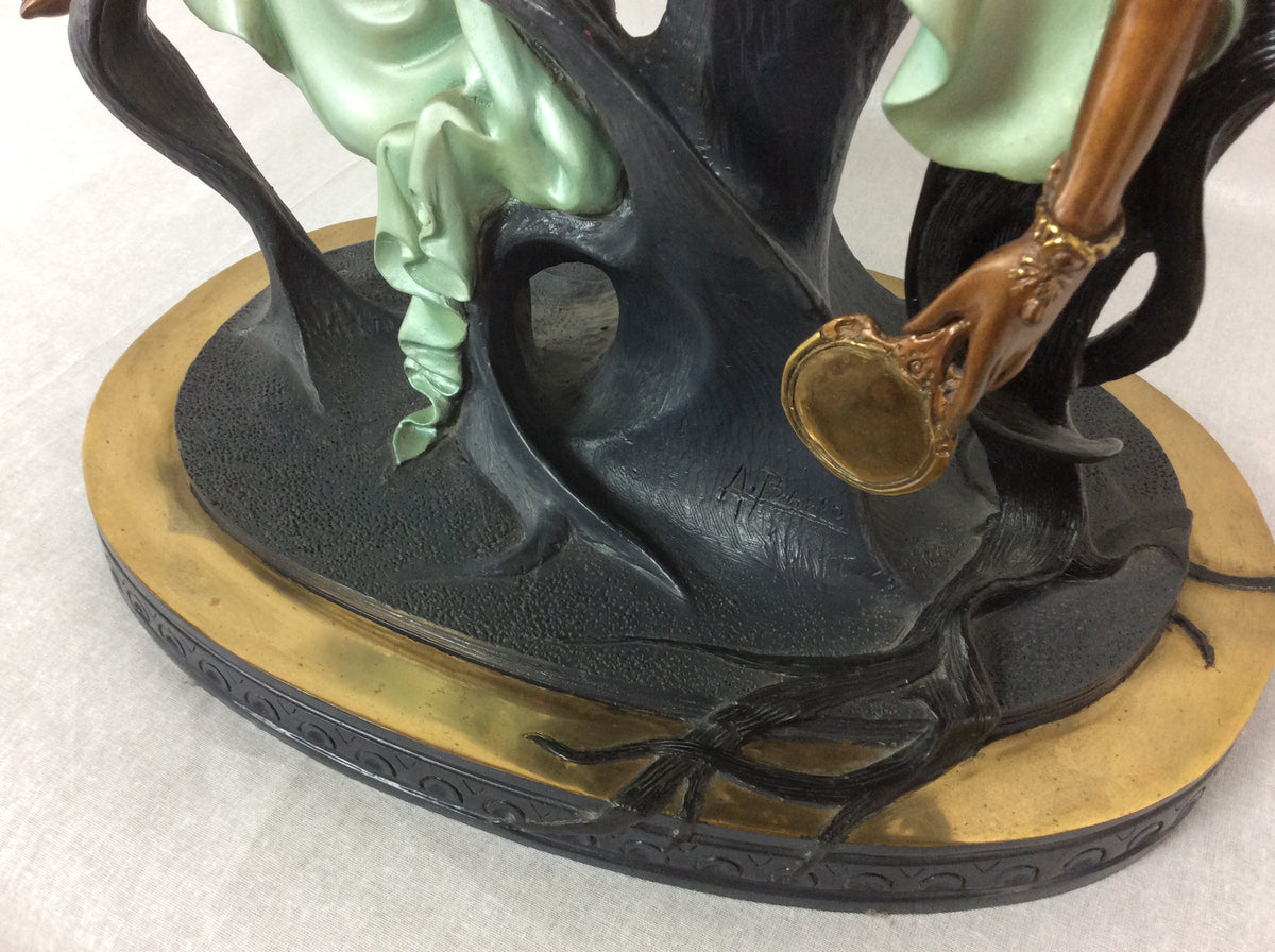 Angelo Basso Bronze Figurative Sculpture "Vanity" — detail 2