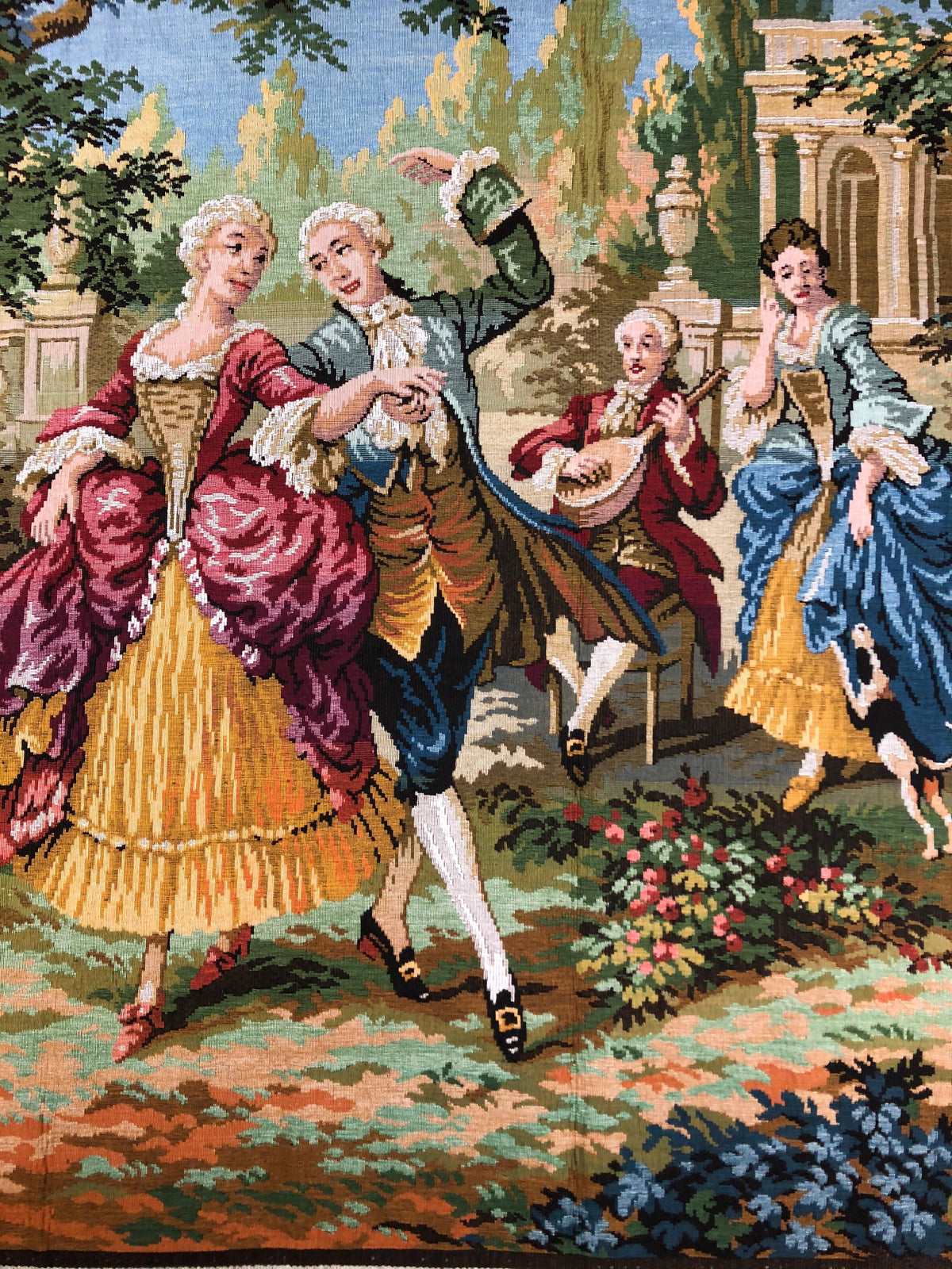 Aubusson Style Jacquard Tapestry "Dance and Celebration" — detail 3