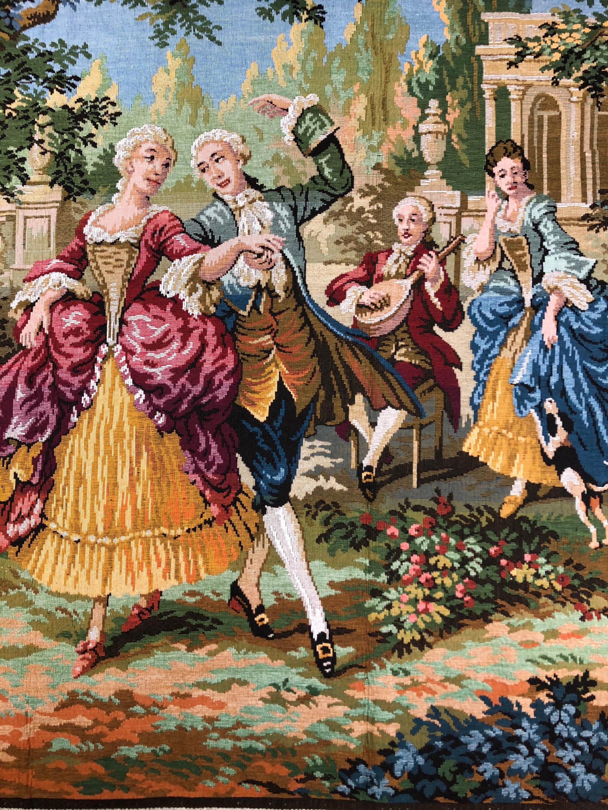 Aubusson Style Jacquard Tapestry "Dance and Celebration" — detail 3