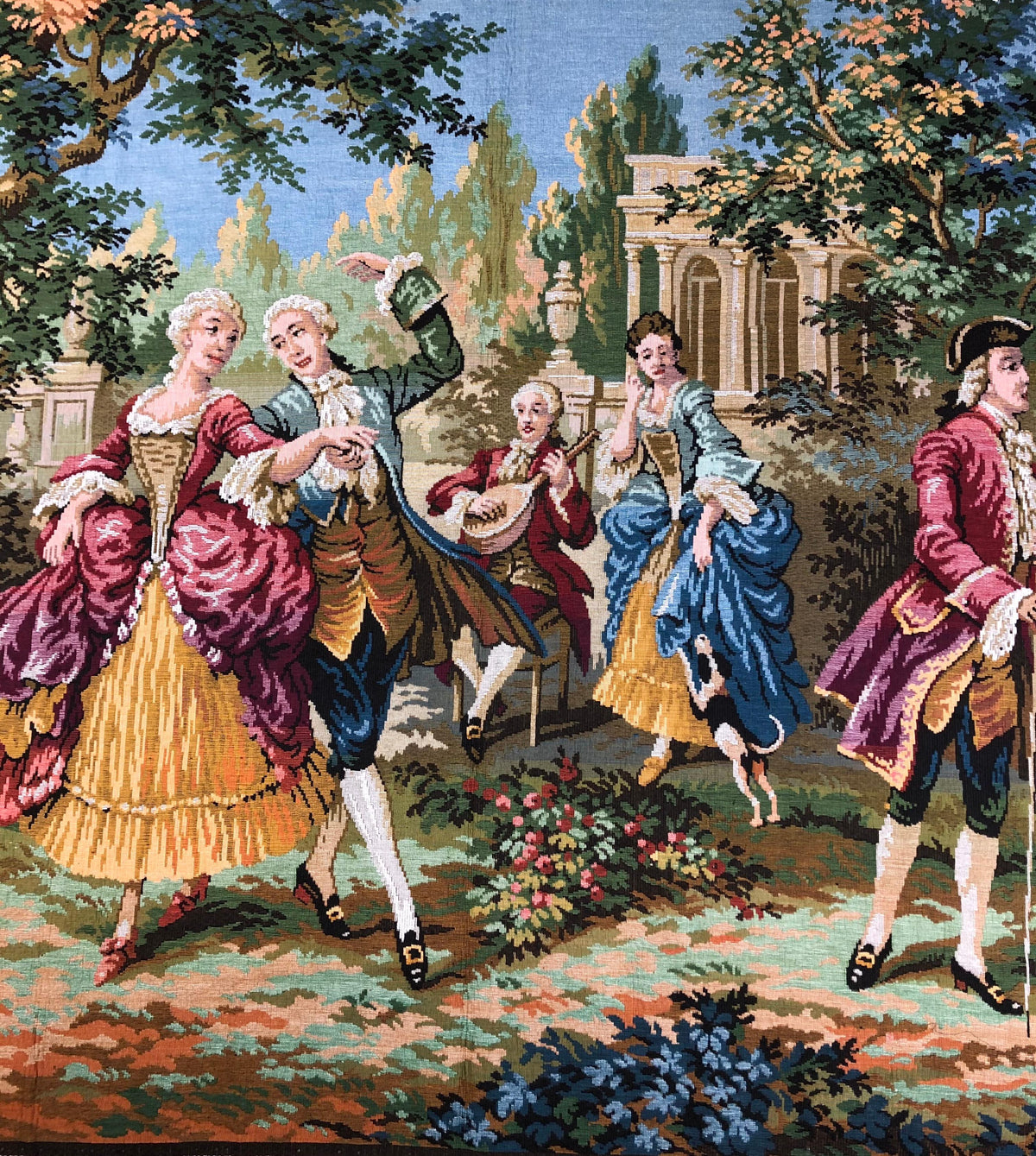 Aubusson Style Jacquard Tapestry "Dance and Celebration" — detail 2