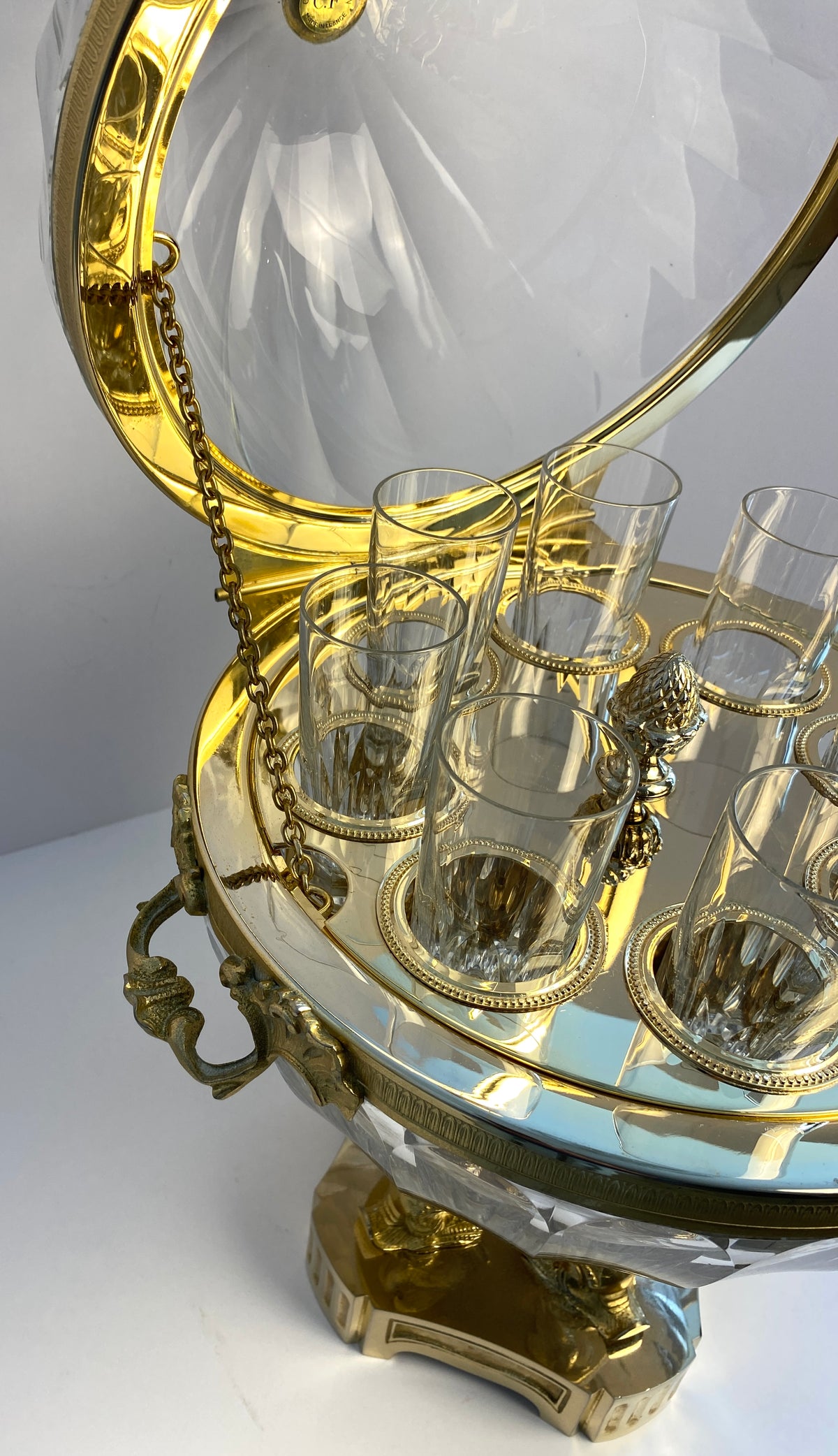 Martin Benito Crystal Vodka Server, Benito Crystal & Ormolu Liquor Server — detail 3