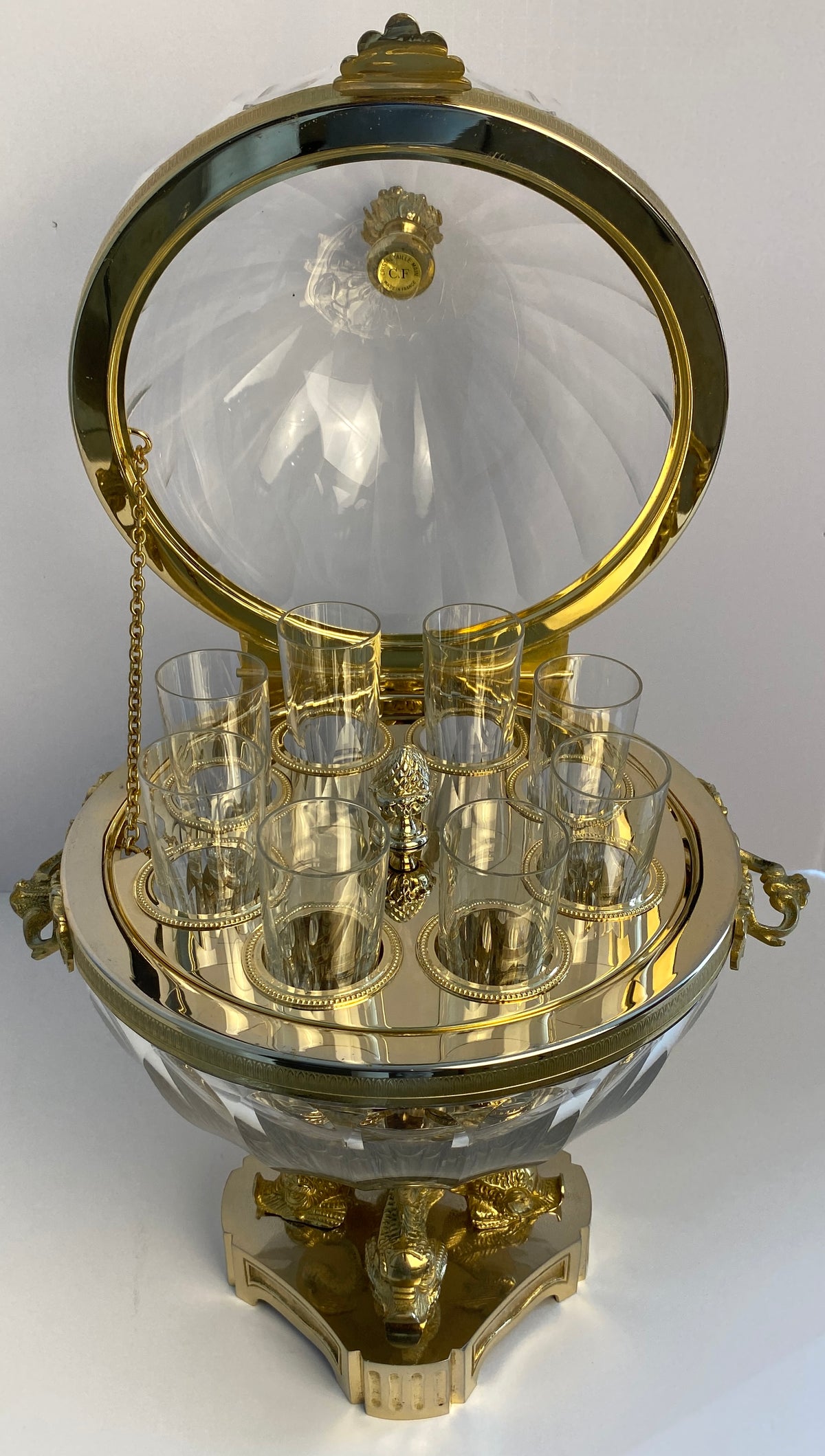 Martin Benito Crystal Vodka Server, Benito Crystal & Ormolu Liquor Server — detail 7