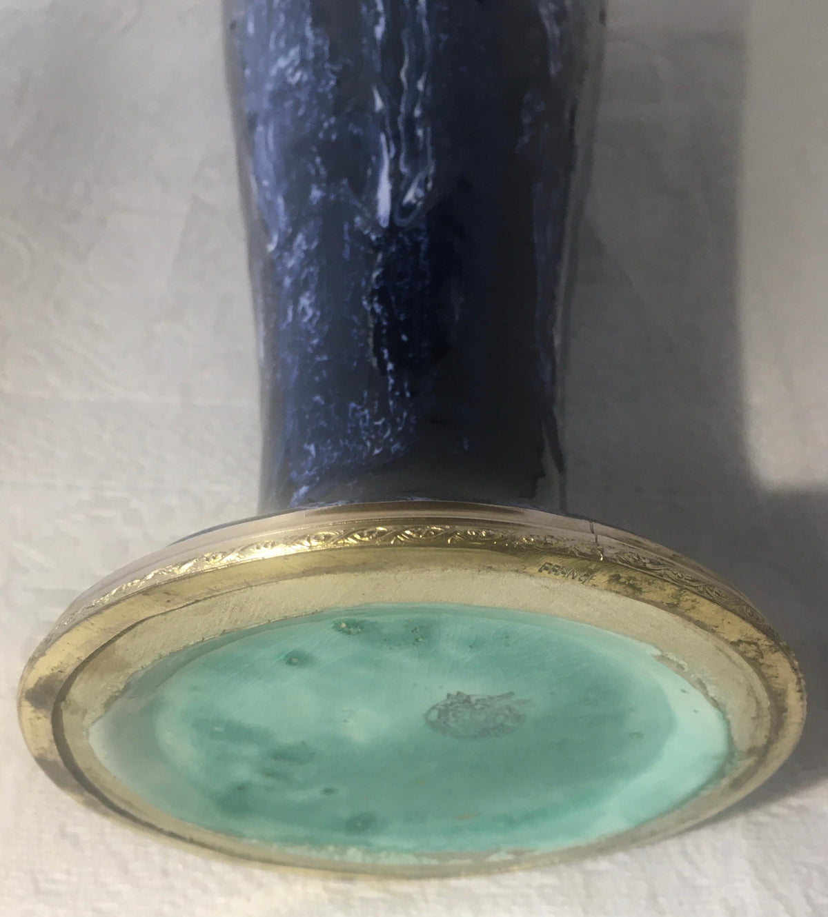 Charles Catteau for Boch La Louvière Art Deco Enamel Ceramic Flower Vase, Signed — detail 8