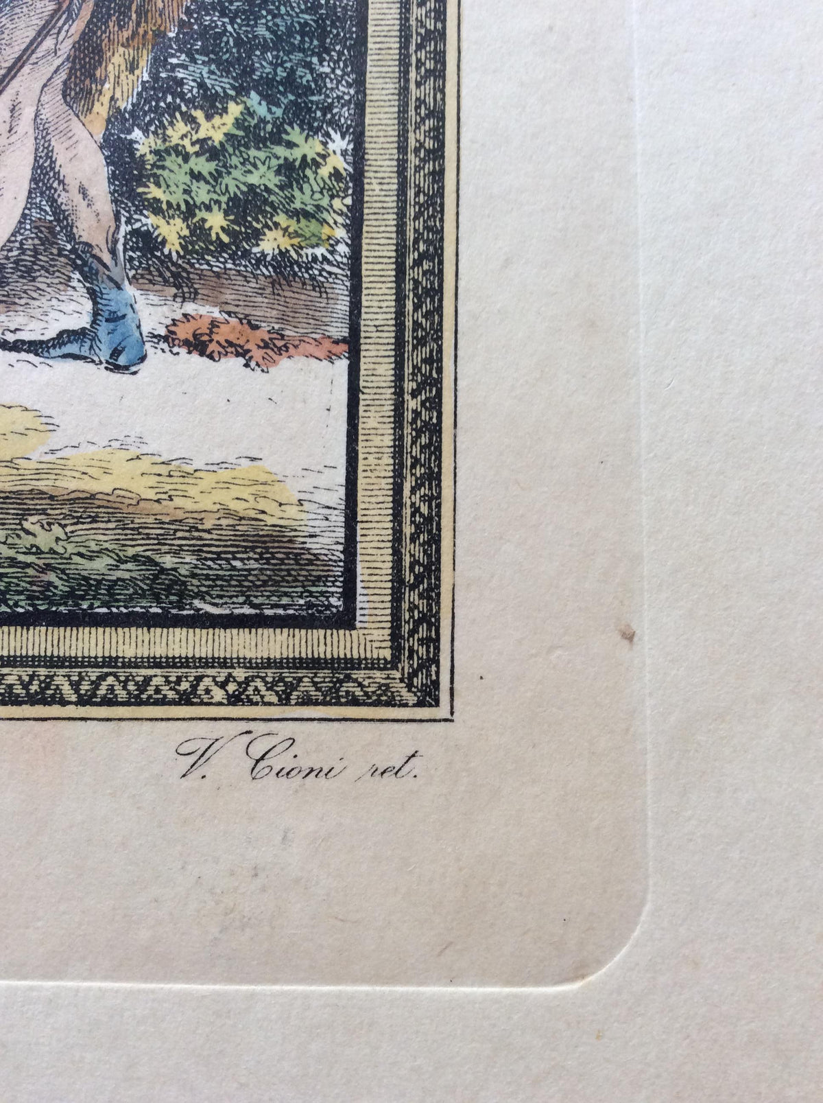 Late 18th Century Neoclassical French Fashion Engraving Print, François Boucher — detail 5