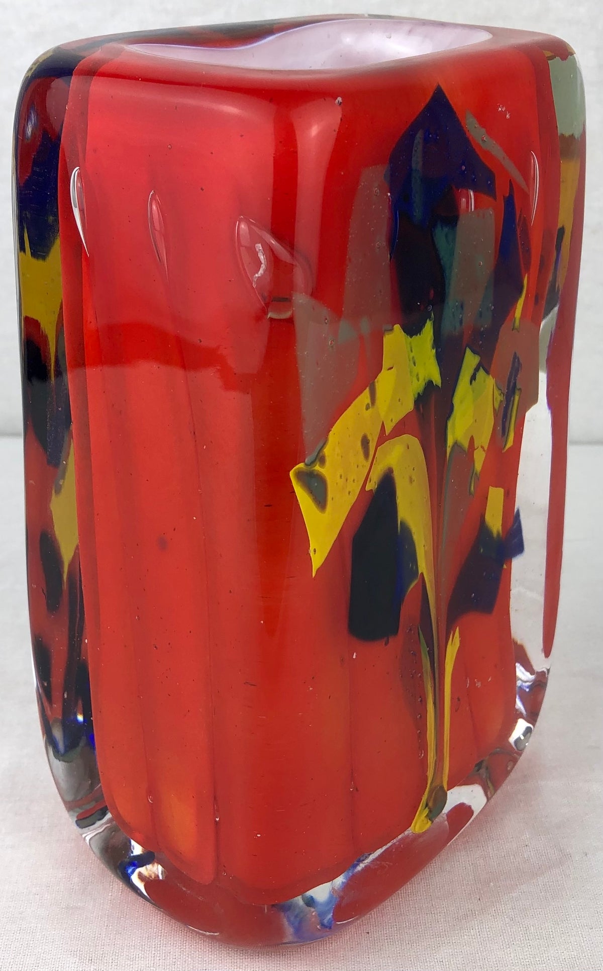 French Mid-Century Layered Art Glass Vase by Raymond Branly, 1950s–1960s — detail 2