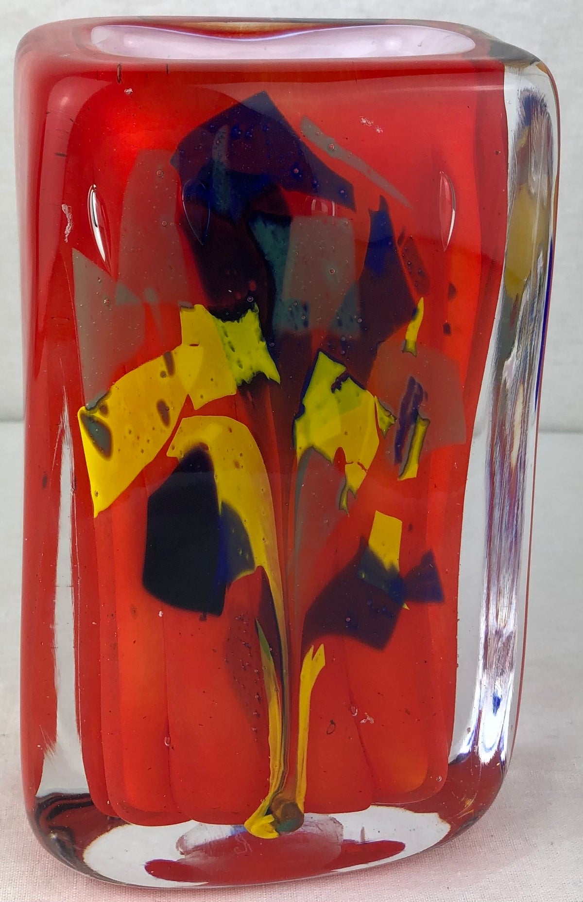 French Mid-Century Layered Art Glass Vase by Raymond Branly, 1950s–1960s — detail 11