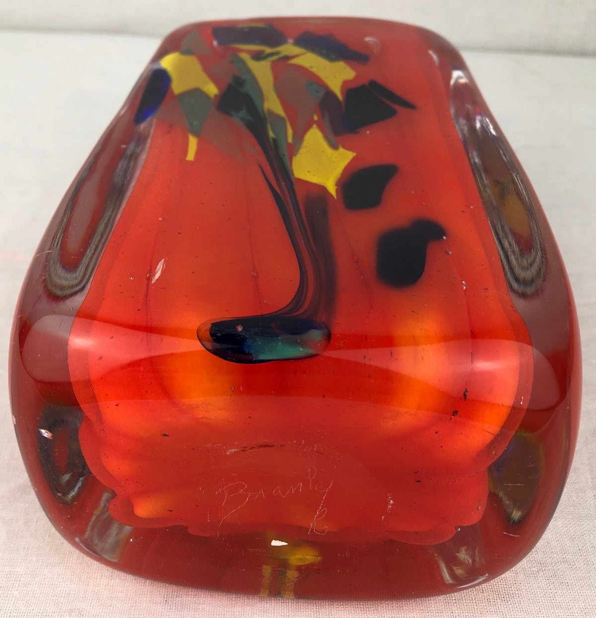 French Mid-Century Layered Art Glass Vase by Raymond Branly, 1950s–1960s — detail 5