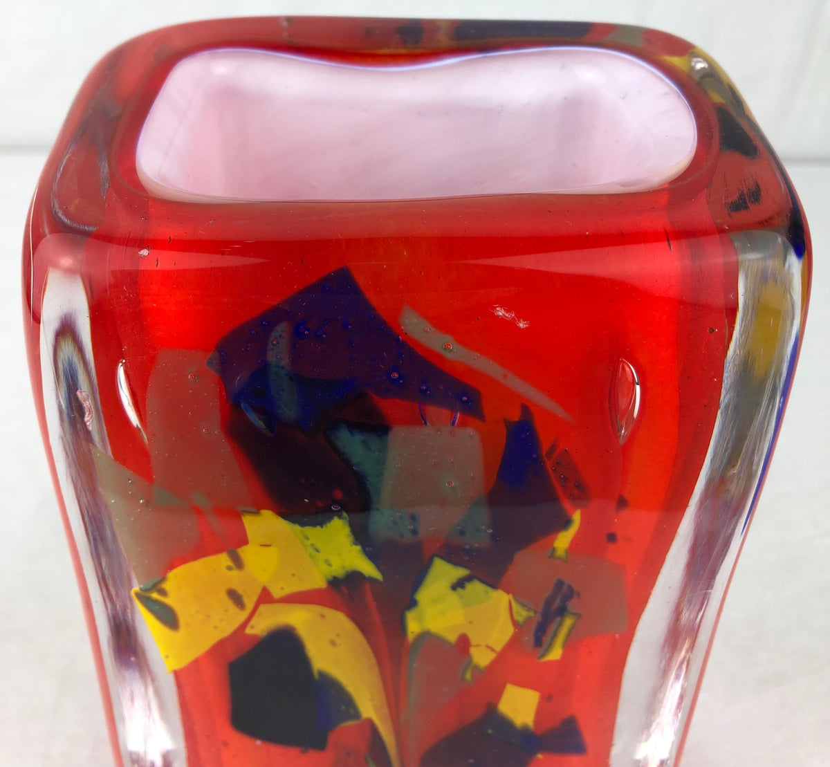 French Mid-Century Layered Art Glass Vase by Raymond Branly, 1950s–1960s — detail 6