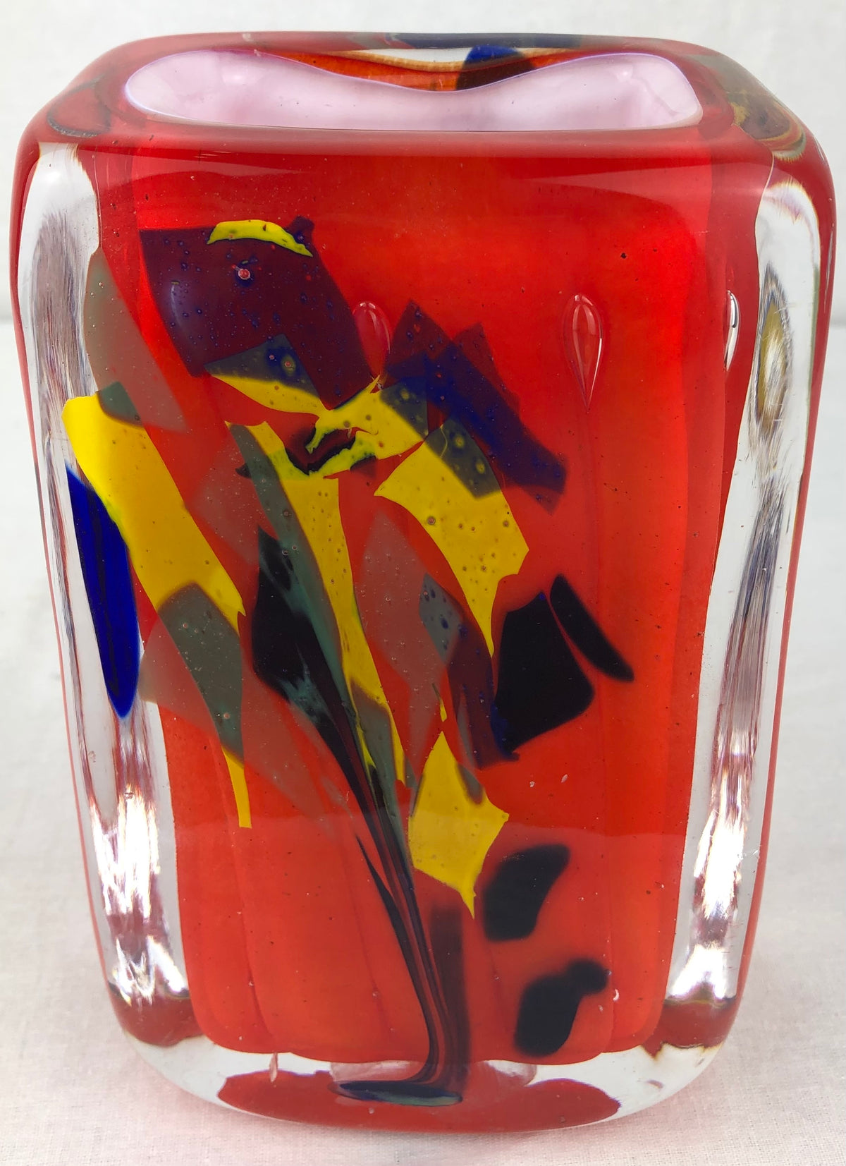 French Mid-Century Layered Art Glass Vase by Raymond Branly, 1950s–1960s