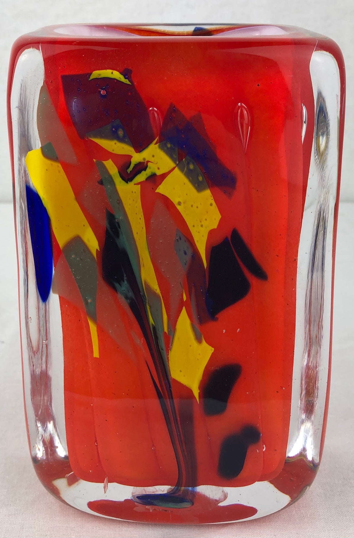 French Mid-Century Layered Art Glass Vase by Raymond Branly, 1950s–1960s — detail 8