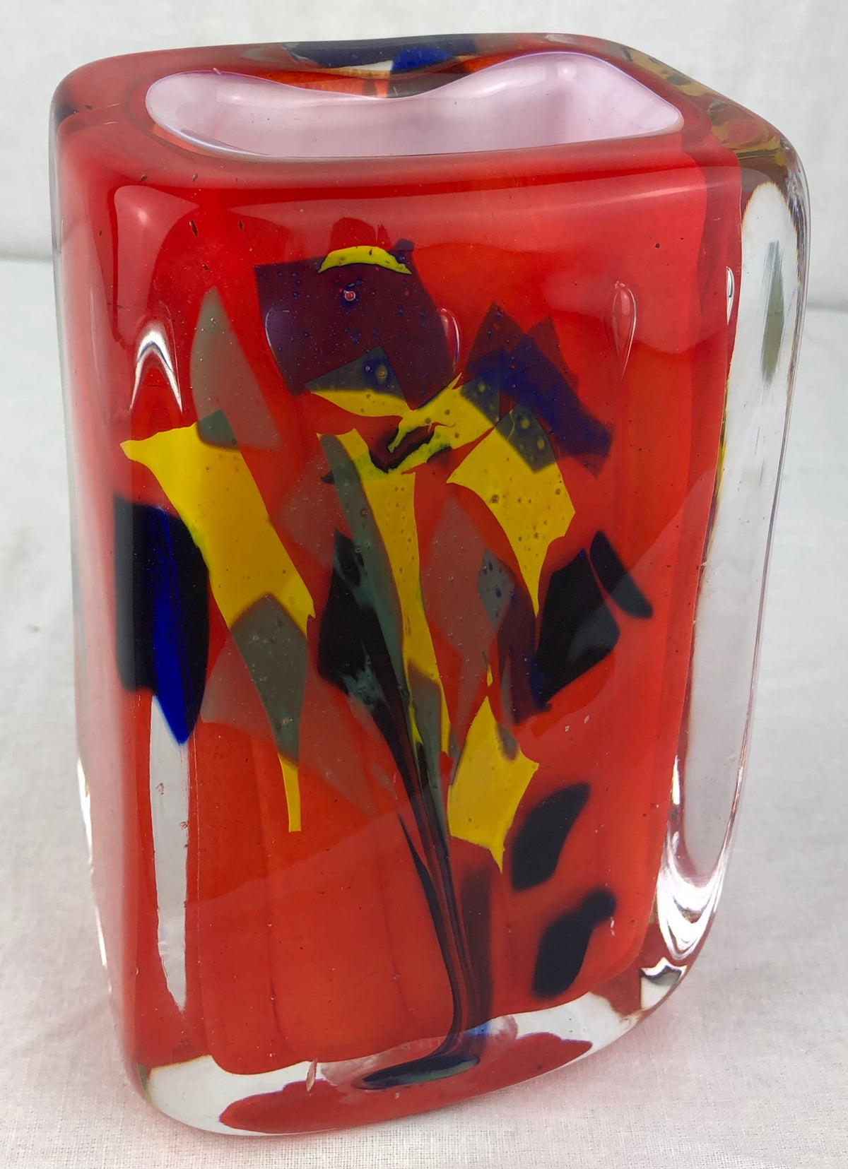 French Mid-Century Layered Art Glass Vase by Raymond Branly, 1950s–1960s — detail 9