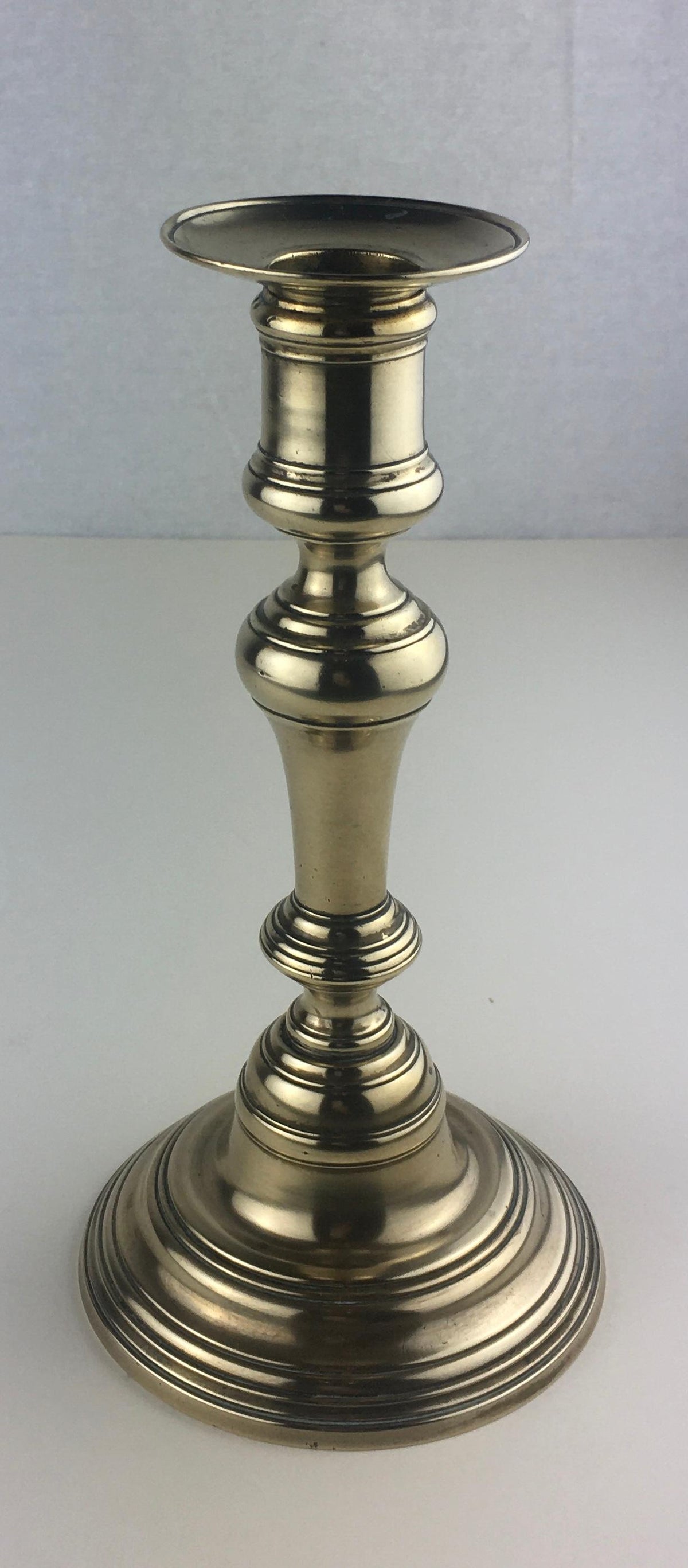 Pair of French Solid Brass Candlesticks — detail 3