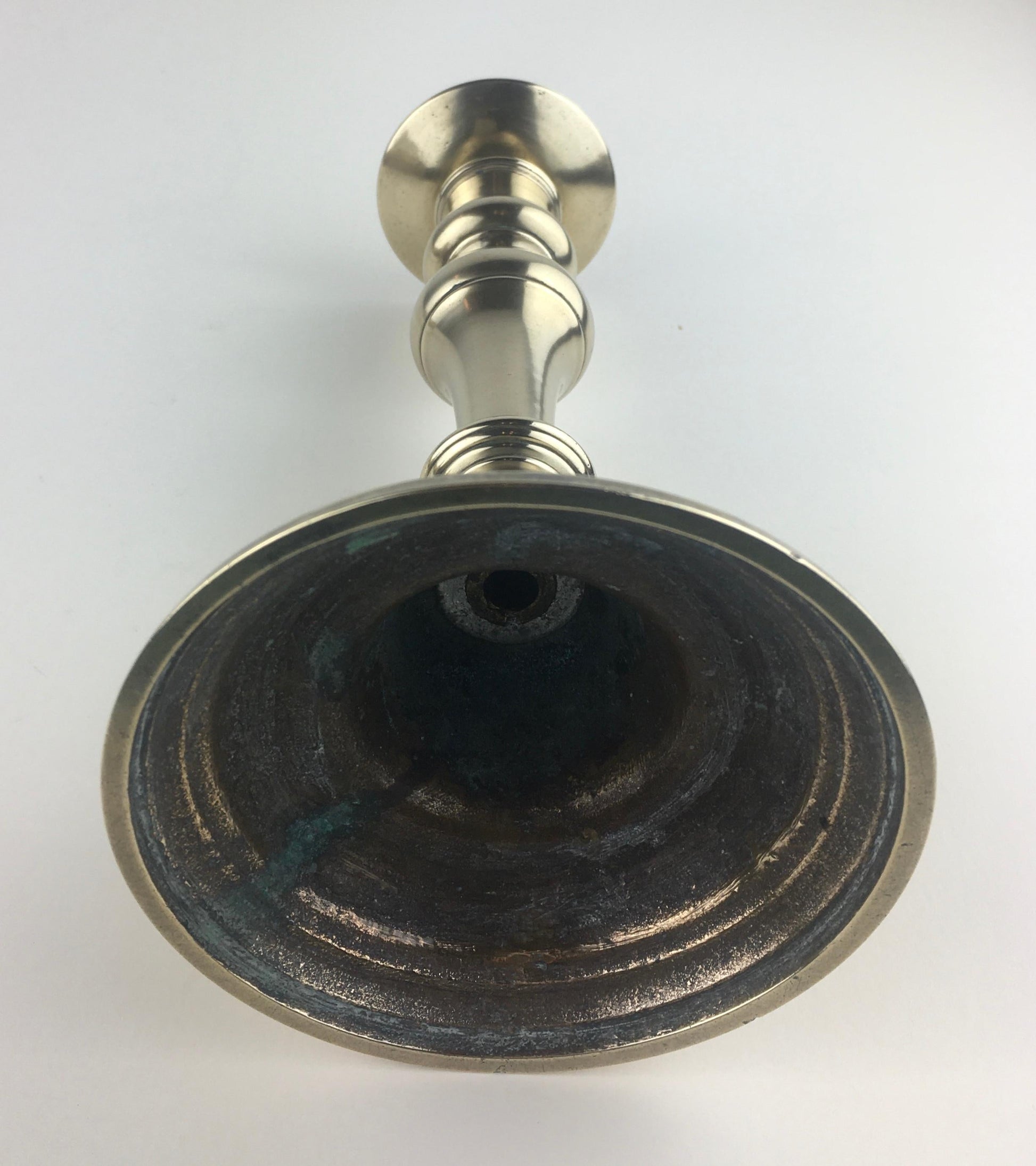 Pair of French Solid Brass Candlesticks — detail 6
