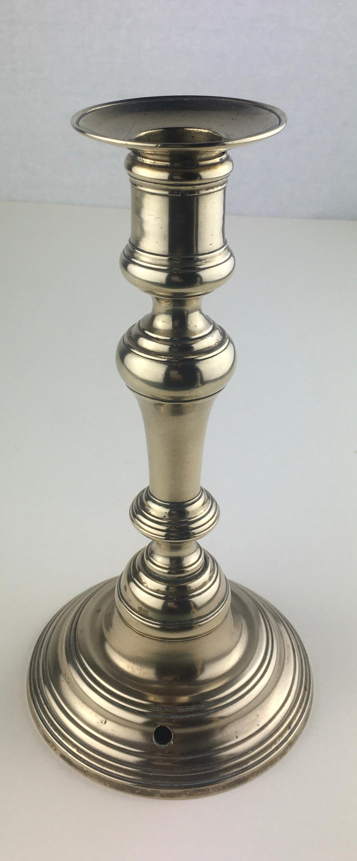 Pair of French Solid Brass Candlesticks — detail 7
