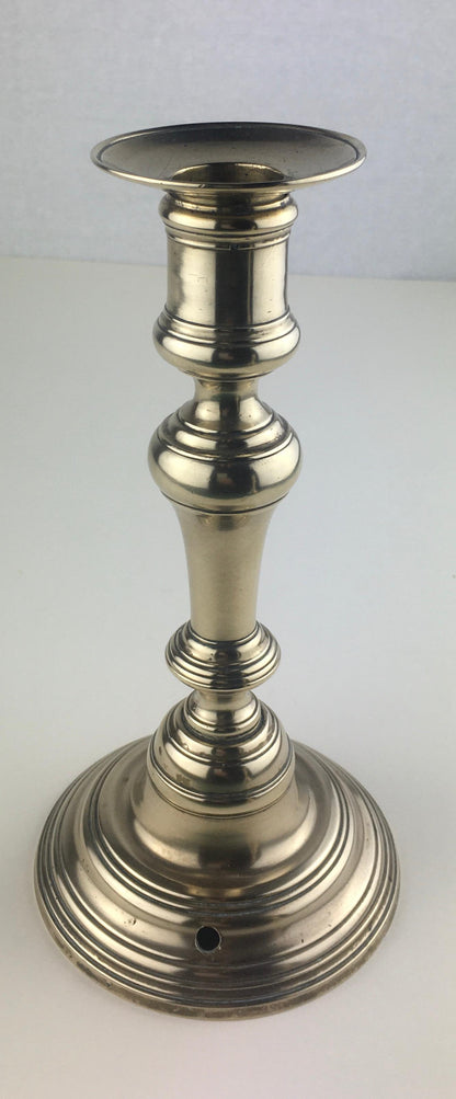 Pair of French Solid Brass Candlesticks — detail 7