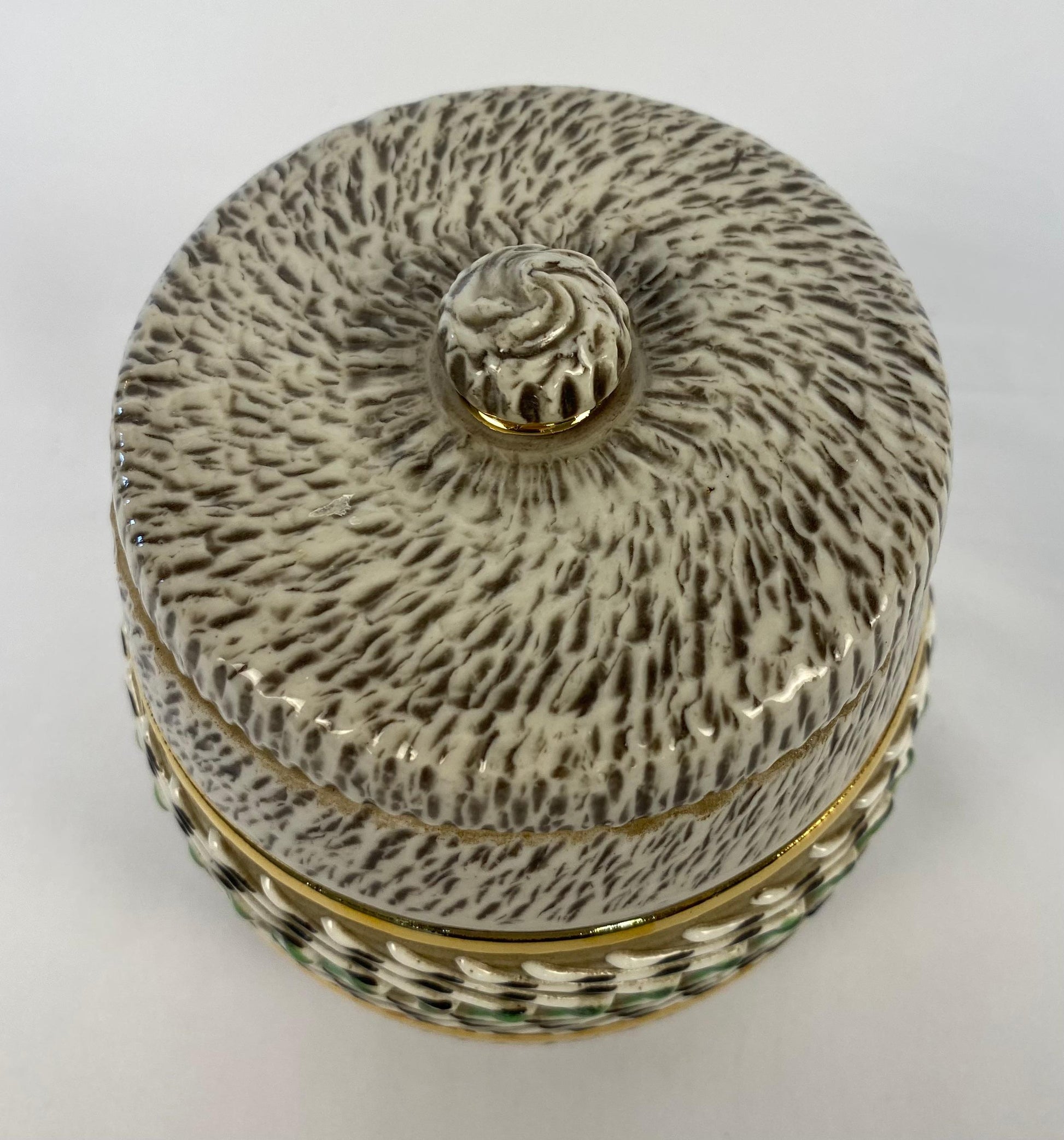 French Ceramic Jewelry Box Signed Lucien Brisdoux — detail 6