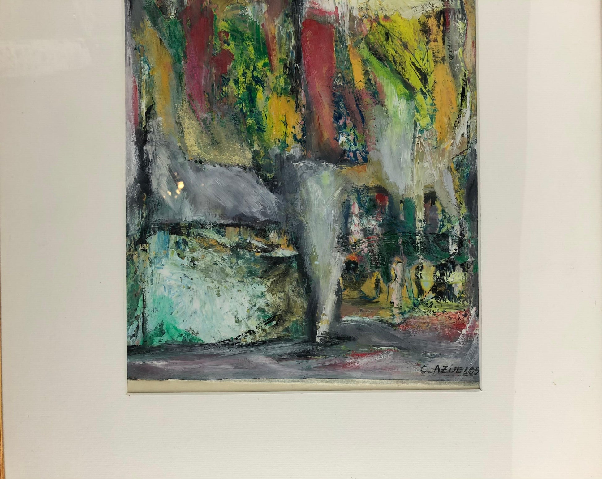 Original Abstract Painting by C. Azuelos in the Manner of Barbara Kreitman — detail 4