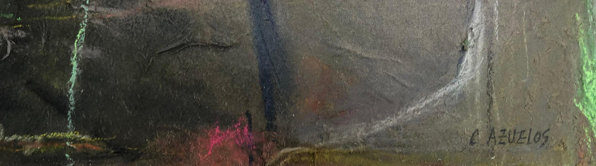 Original Abstract Painting Signed C. Azuelos in the Manner of Frank Avray Wilson — detail 3