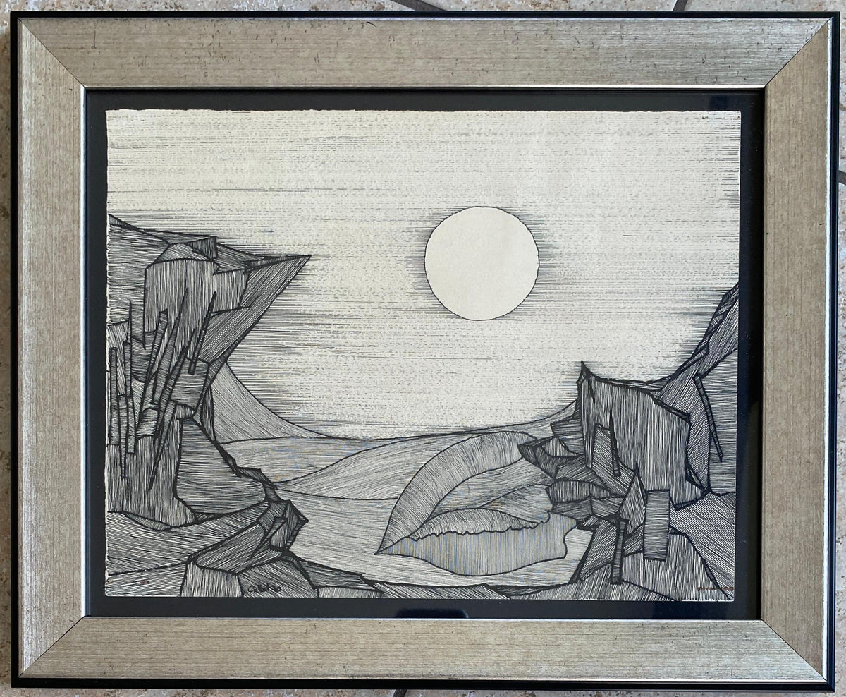 Original Black and White Drawing signed Callet — detail 9