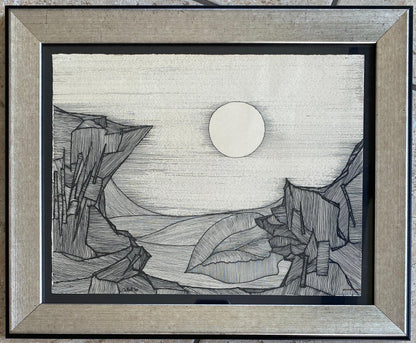 Original Black and White Drawing signed Callet — detail 9