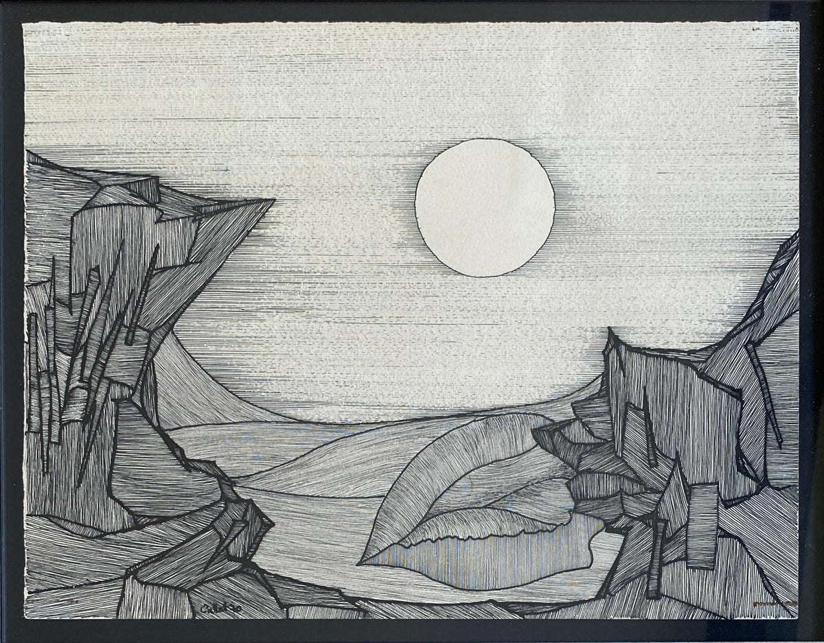 Original Black and White Drawing signed Callet — detail 8