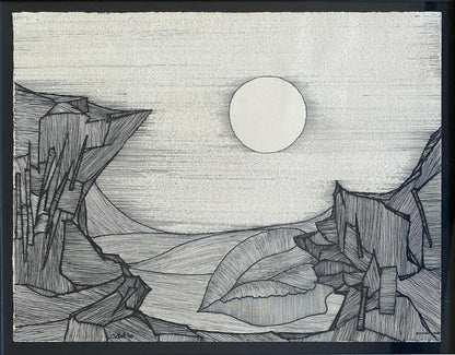 Original Black and White Drawing signed Callet — detail 8