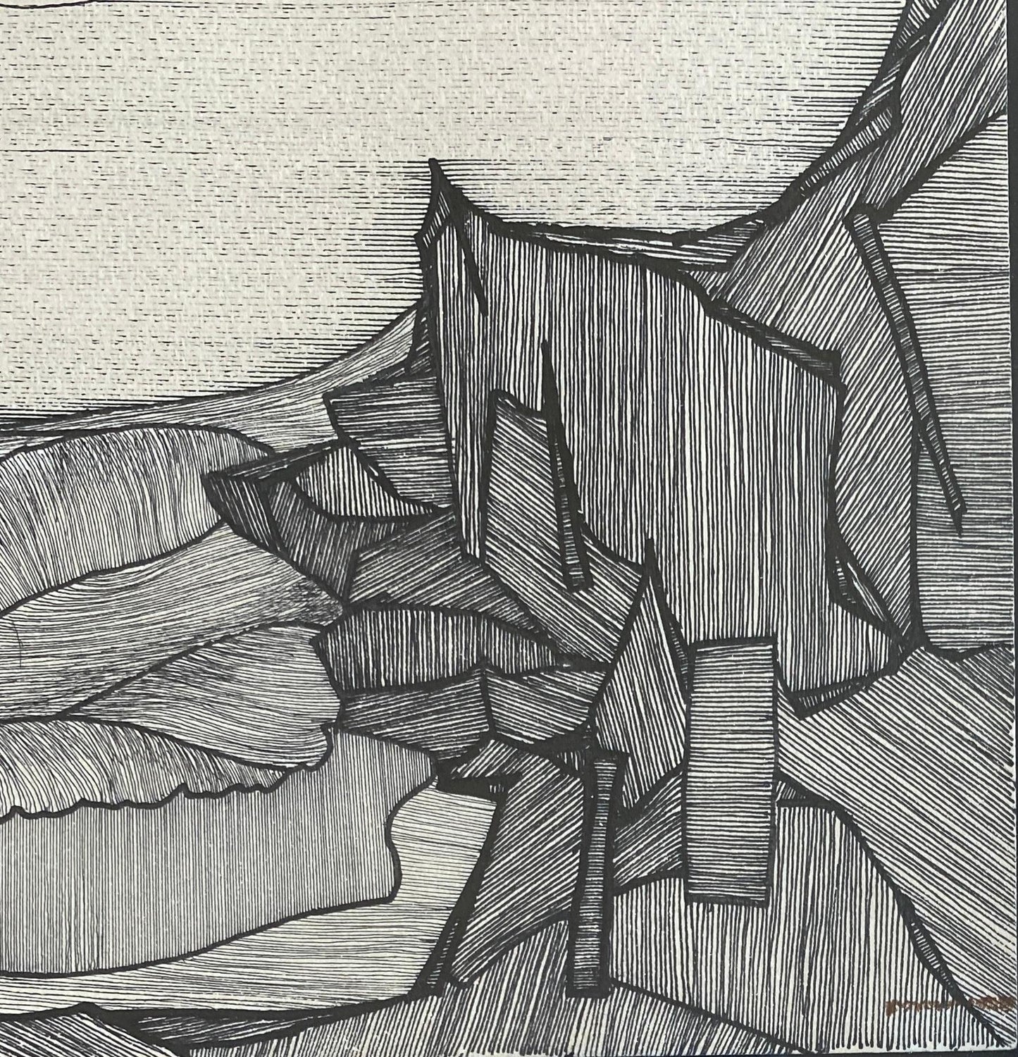 Original Black and White Drawing signed Callet — detail 6