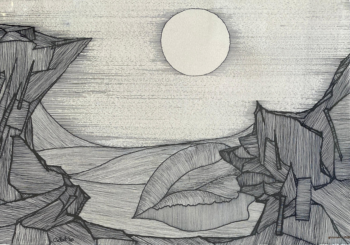 Original Black and White Drawing signed Callet — detail 5