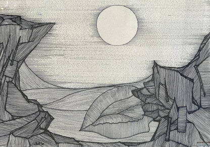 Original Black and White Drawing signed Callet — detail 5