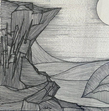 Original Black and White Drawing signed Callet — detail 4